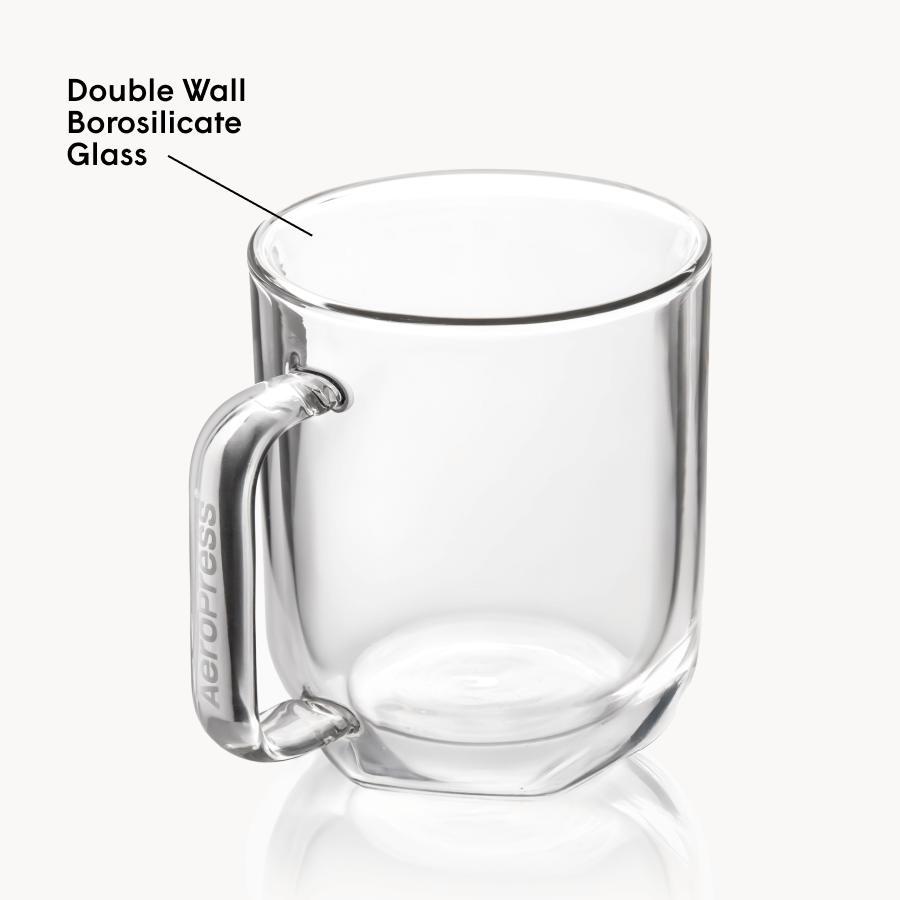 AeroPress Double Wall Glass Coffee Mug - 2 Pack